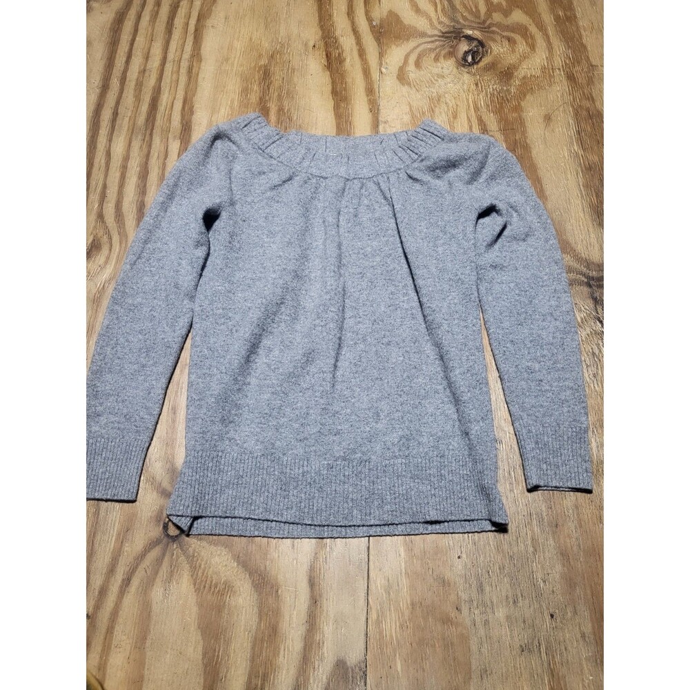 j crew 100 cashmere sweater women L Gray Knit Pullover Longsleeve @H9